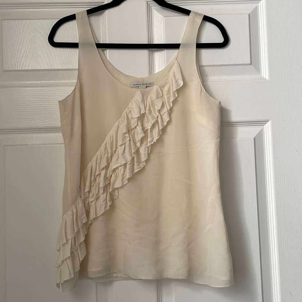 Banana Republic Front Ruffle Silk Blouse